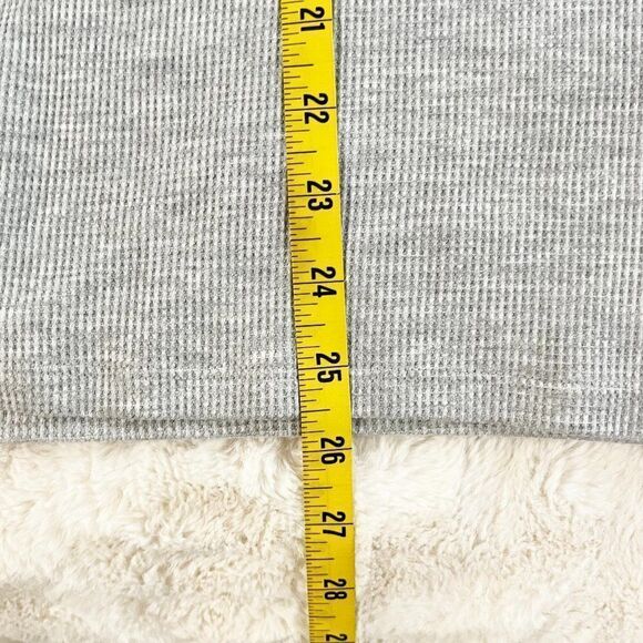 MICHAEL Michael Kors Gray Cowl Neck Waffle Knit Thermal Rhinestone Logo Top‎ NWT - Picture 8 of 13